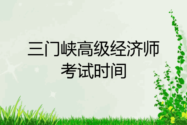 三门峡高级经济师考试时间