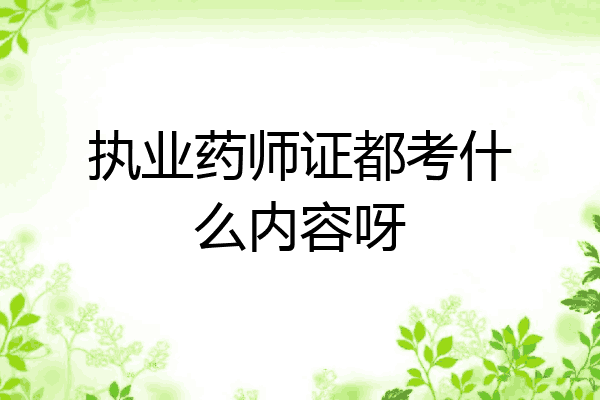 执业药师证都考什么内容呀