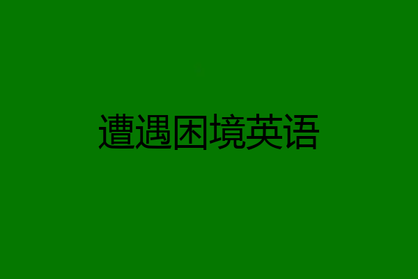 遭遇困境英语