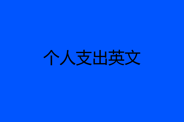 个人支出英文