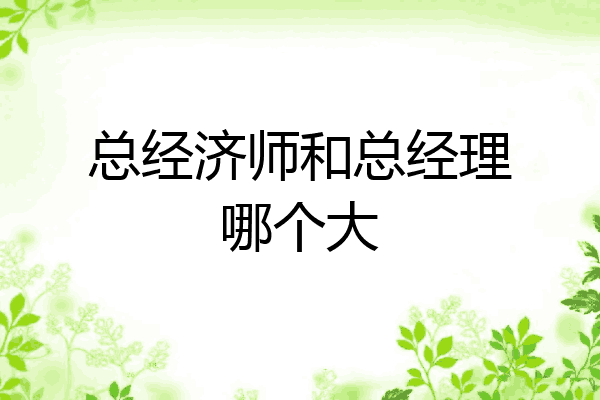 总经济师和总经理哪个大