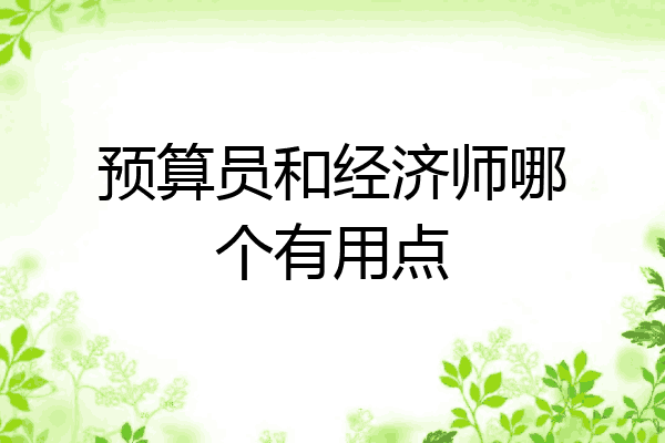 预算员和经济师哪个有用点