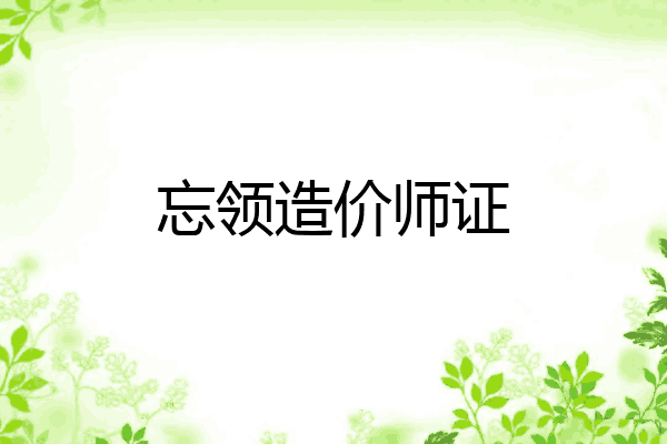 忘领造价师证