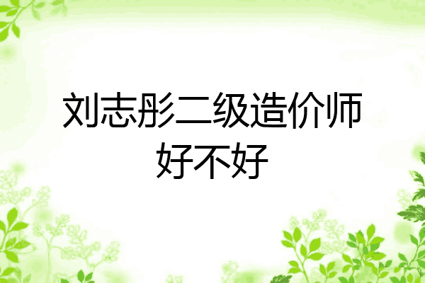刘志彤二级造价师好不好