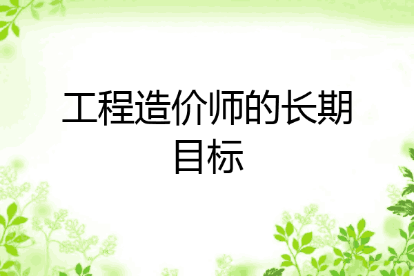 工程造价师的长期目标