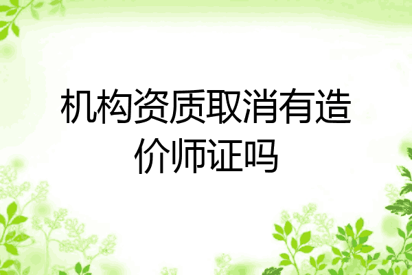 机构资质取消有造价师证吗