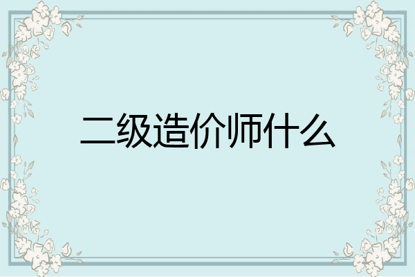 二级造价师什么