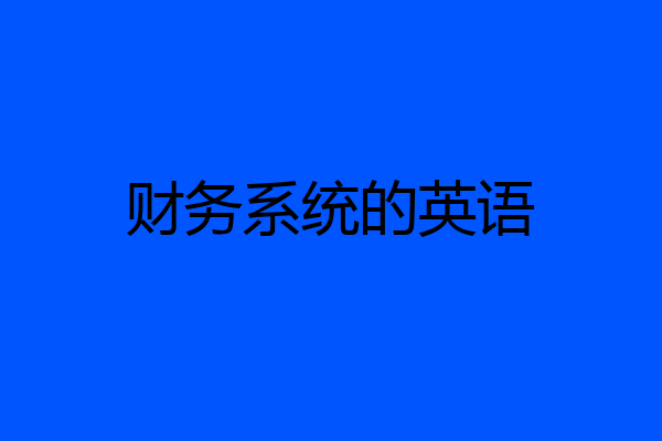财务系统的英语