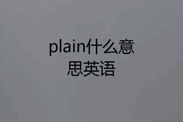 plain什么意思英语