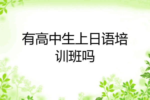 有高中生上日语培训班吗