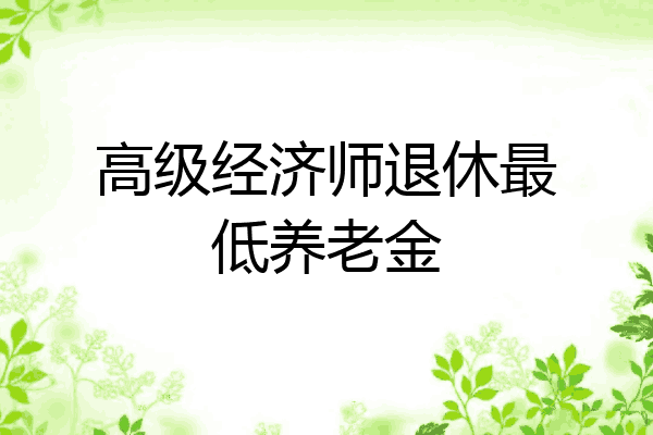 高级经济师退休最低养老金
