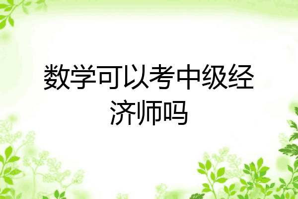 数学可以考中级经济师吗