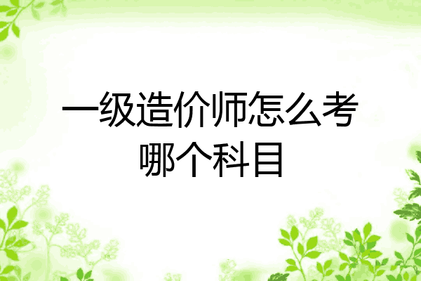 一级造价师怎么考哪个科目