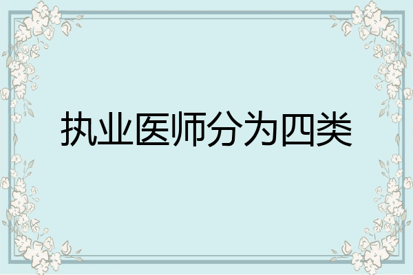 执业医师分为四类