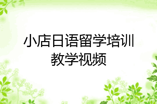 小店日语留学培训教学视频