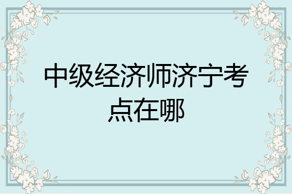 中级经济师济宁考点在哪