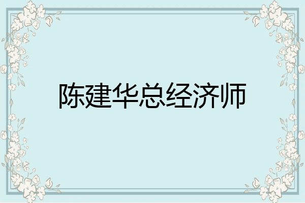 陈建华总经济师