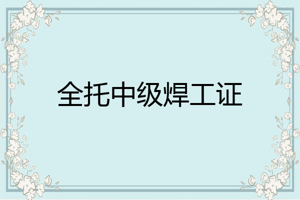 全托中级焊工证
