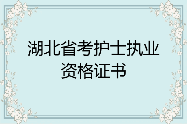 湖北省考护士执业资格证书