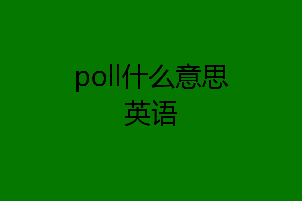 poll什么意思英语