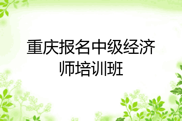 重庆报名中级经济师培训班