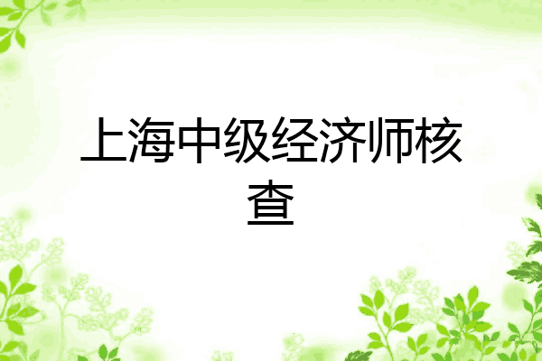 上海中级经济师核查