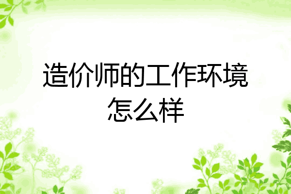 造价师的工作环境怎么样