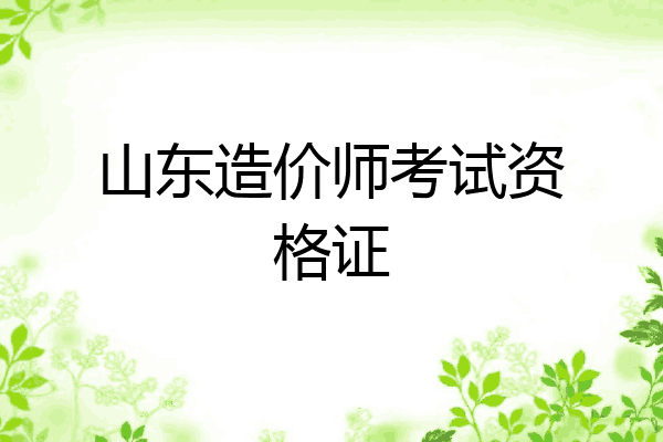 山东造价师考试资格证