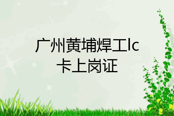 广州黄埔焊工lc卡上岗证