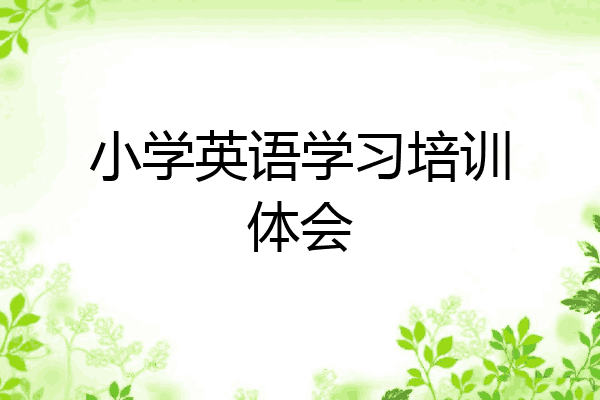 小学英语学习培训体会