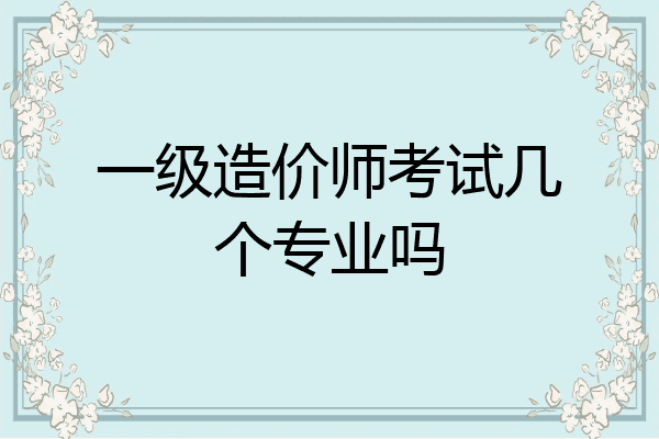 一级造价师考试几个专业吗