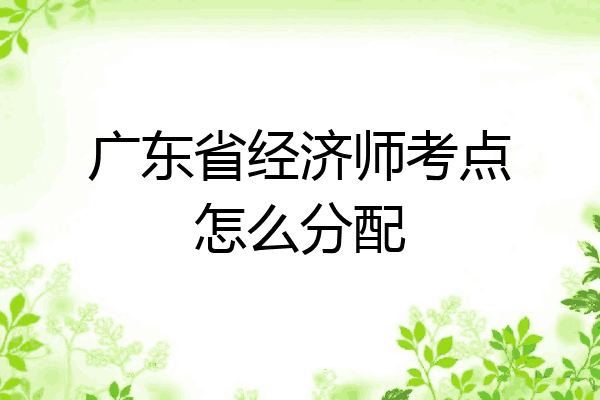 广东省经济师考点怎么分配