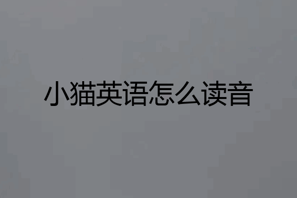 小猫英语怎么读音