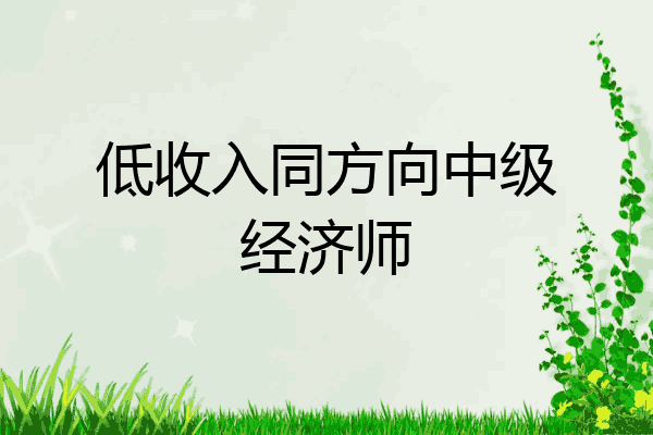 低收入同方向中级经济师