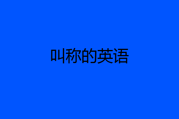 叫称的英语