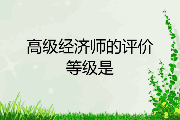 高级经济师的评价等级是