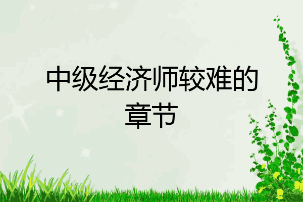 中级经济师较难的章节