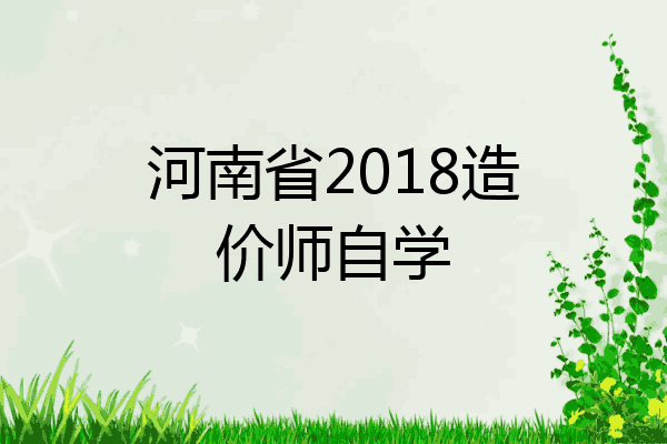 河南省2018造价师自学
