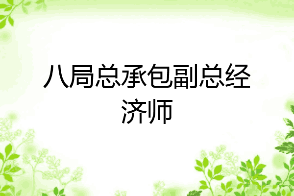 八局总承包副总经济师