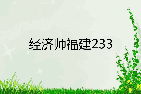 经济师福建233