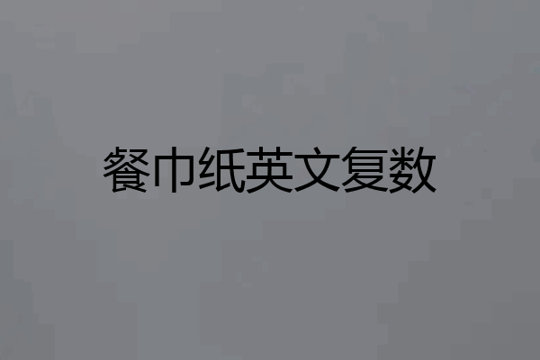 餐巾纸英文复数