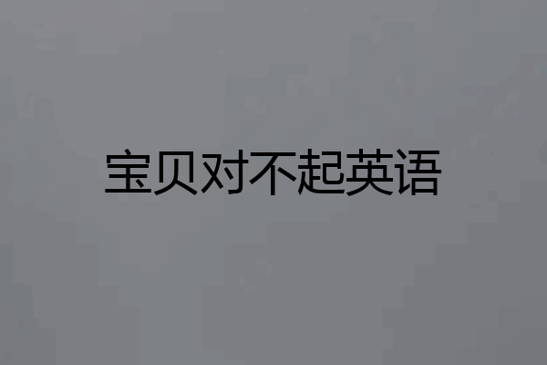 宝贝对不起英语