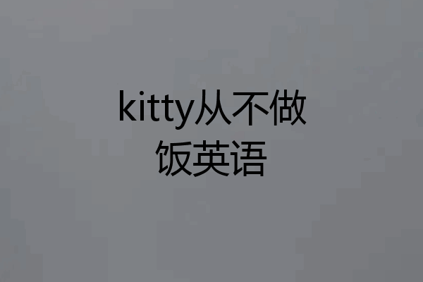 kitty从不做饭英语