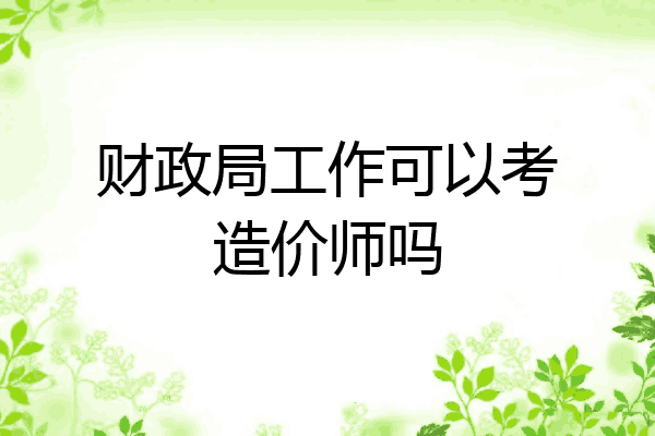 财政局工作可以考造价师吗