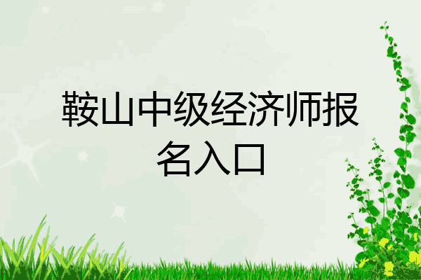 鞍山中级经济师报名入口