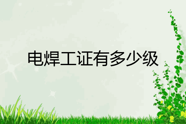 电焊工证有多少级