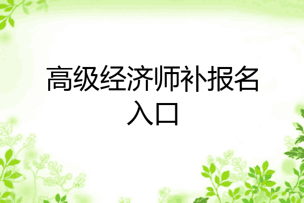 高级经济师补报名入口