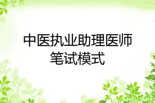 中医执业助理医师笔试模式