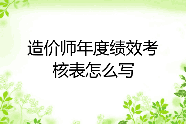 造价师年度绩效考核表怎么写