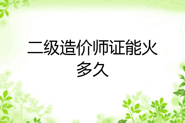 二级造价师证能火多久